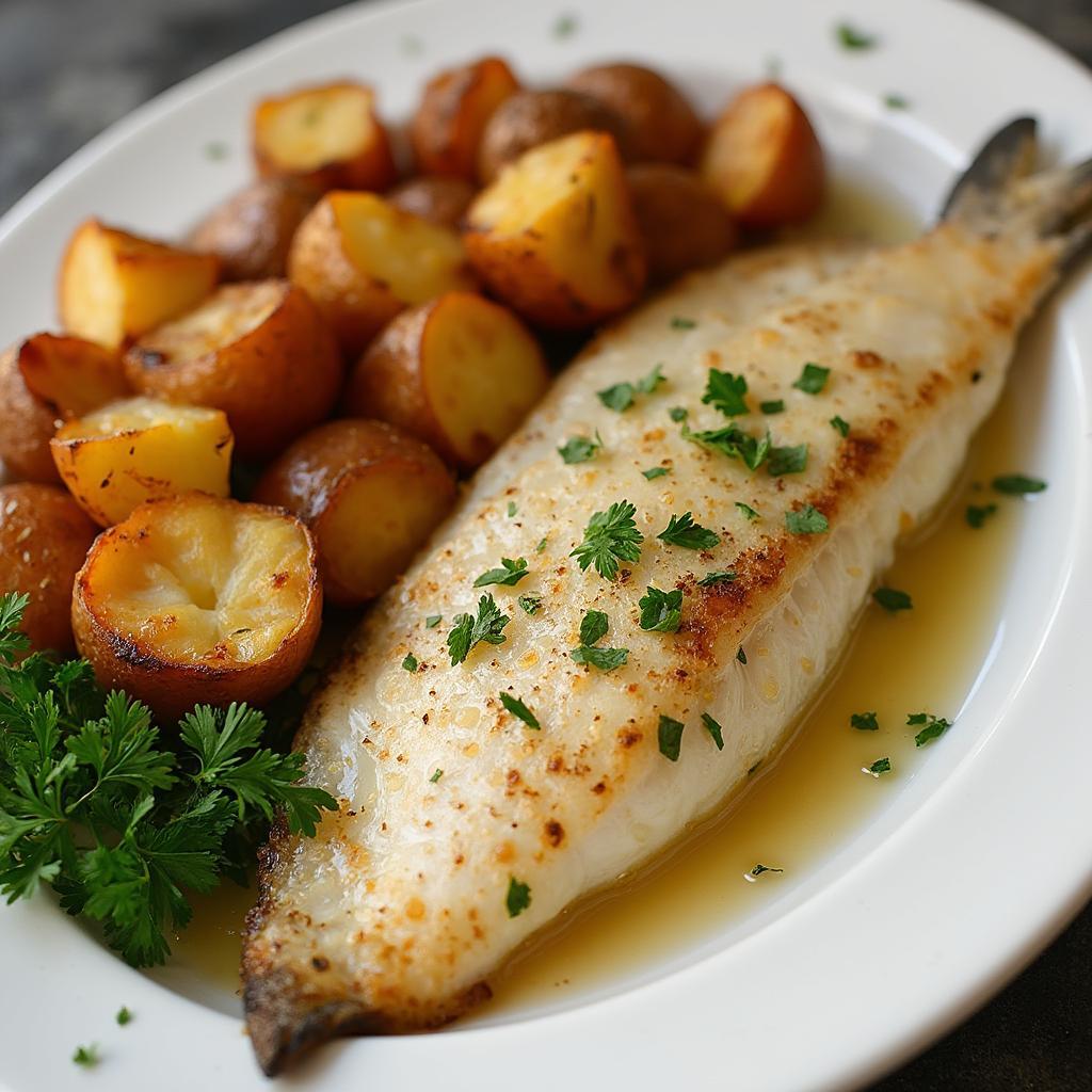 Baked Cobia with Roasted Potatoes