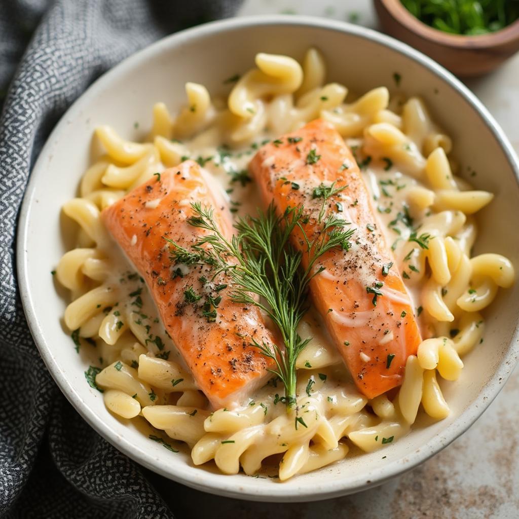 Canned Salmon in Creamy Dill Sauce