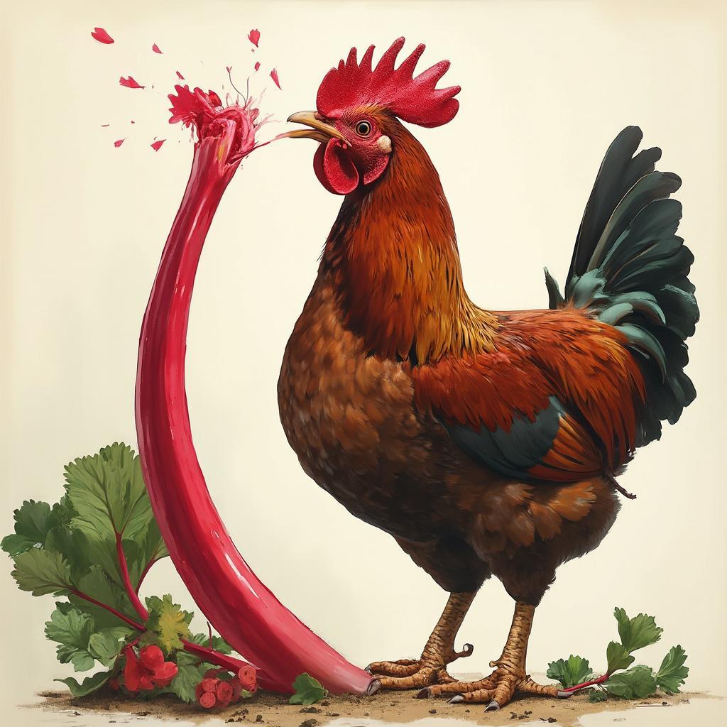 Chicken Avoiding Rhubarb