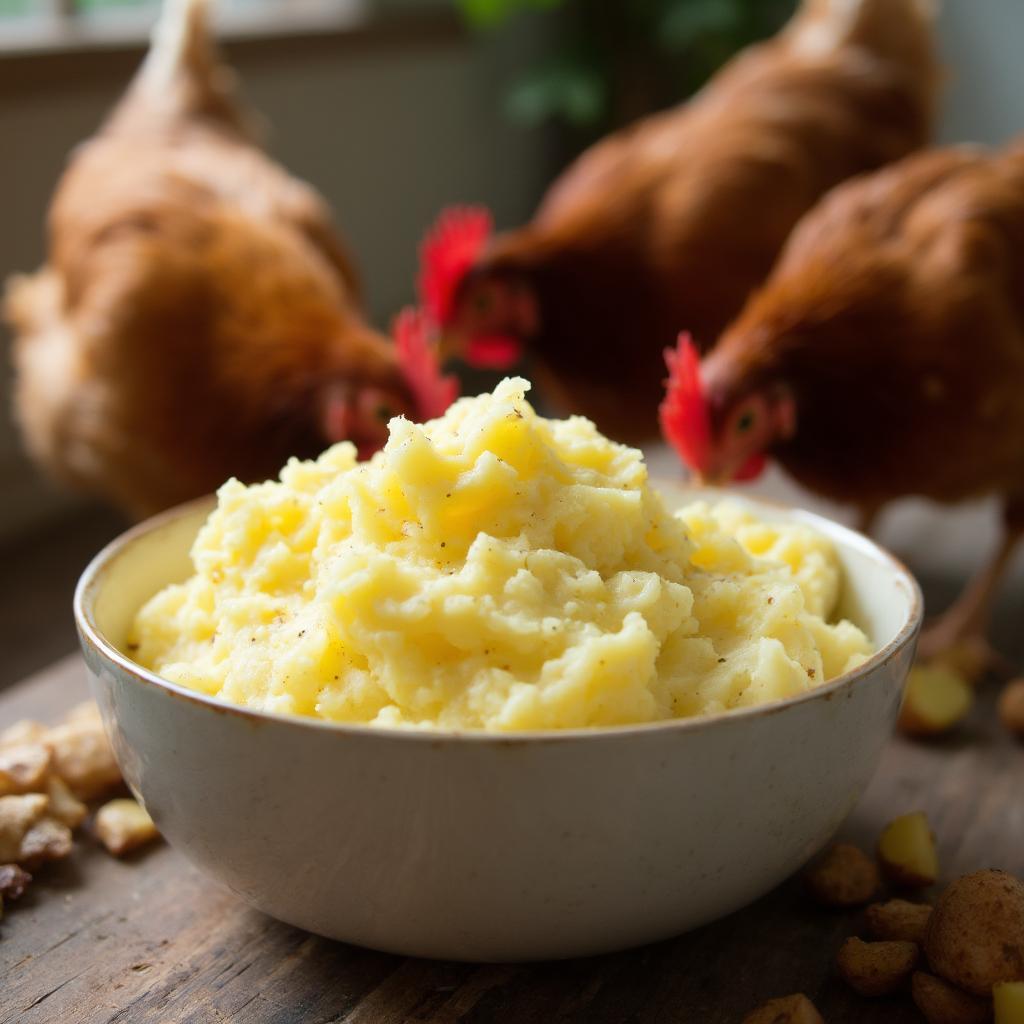 Cooked Potatoes for Chickens