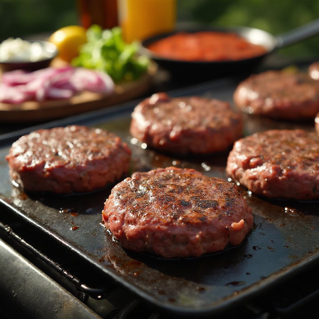 Cooking Burgers on Blackstone Griddle