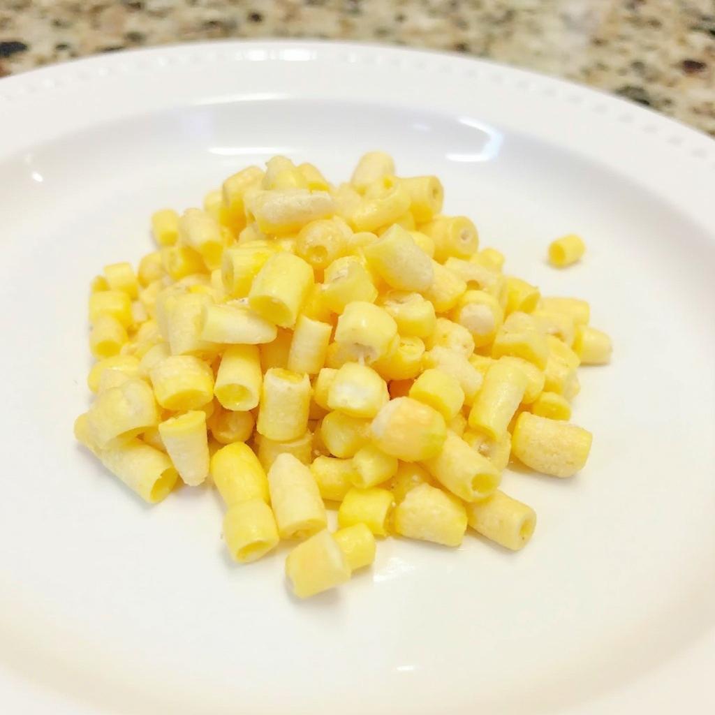 Corn kernels on a plate