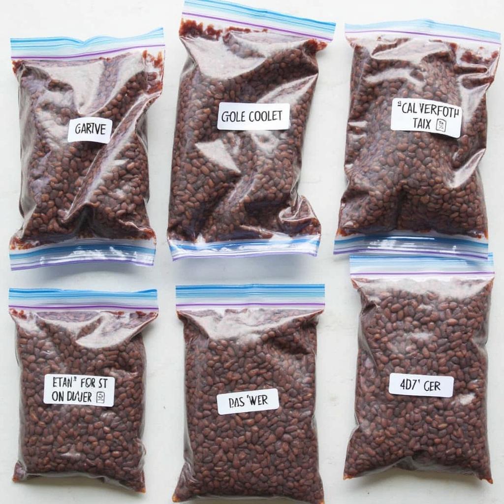 Freezing cooked black beans in freezer bags for optimal storage