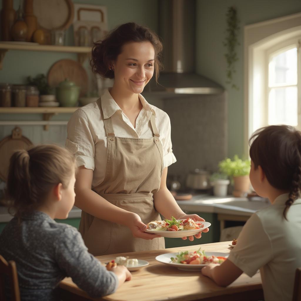 Golden Age Hollywood Cook in a Domestic Setting