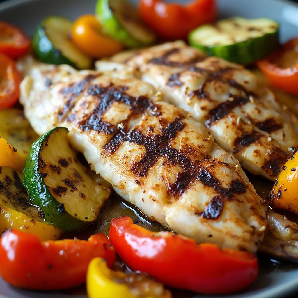 Grilled Cobia with Summer Vegetables