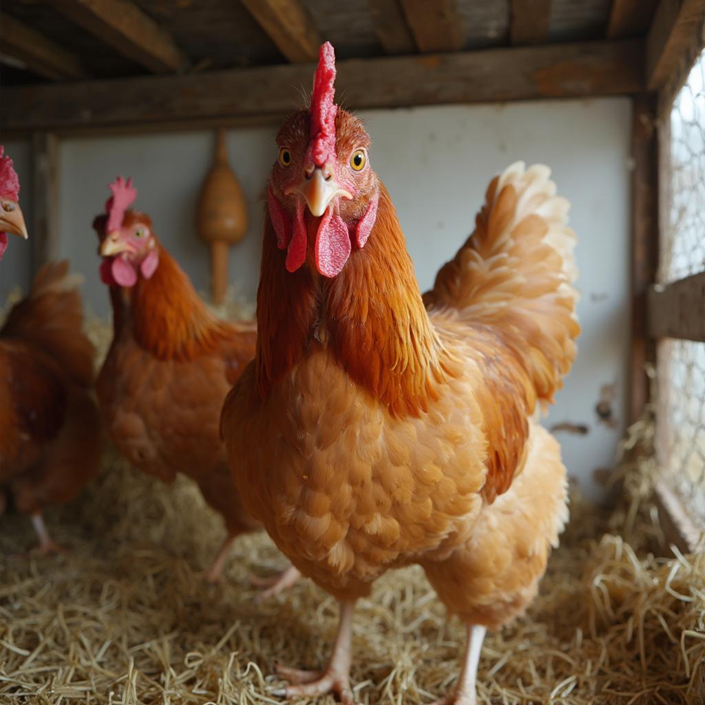 Healthy Chicken in a Coop