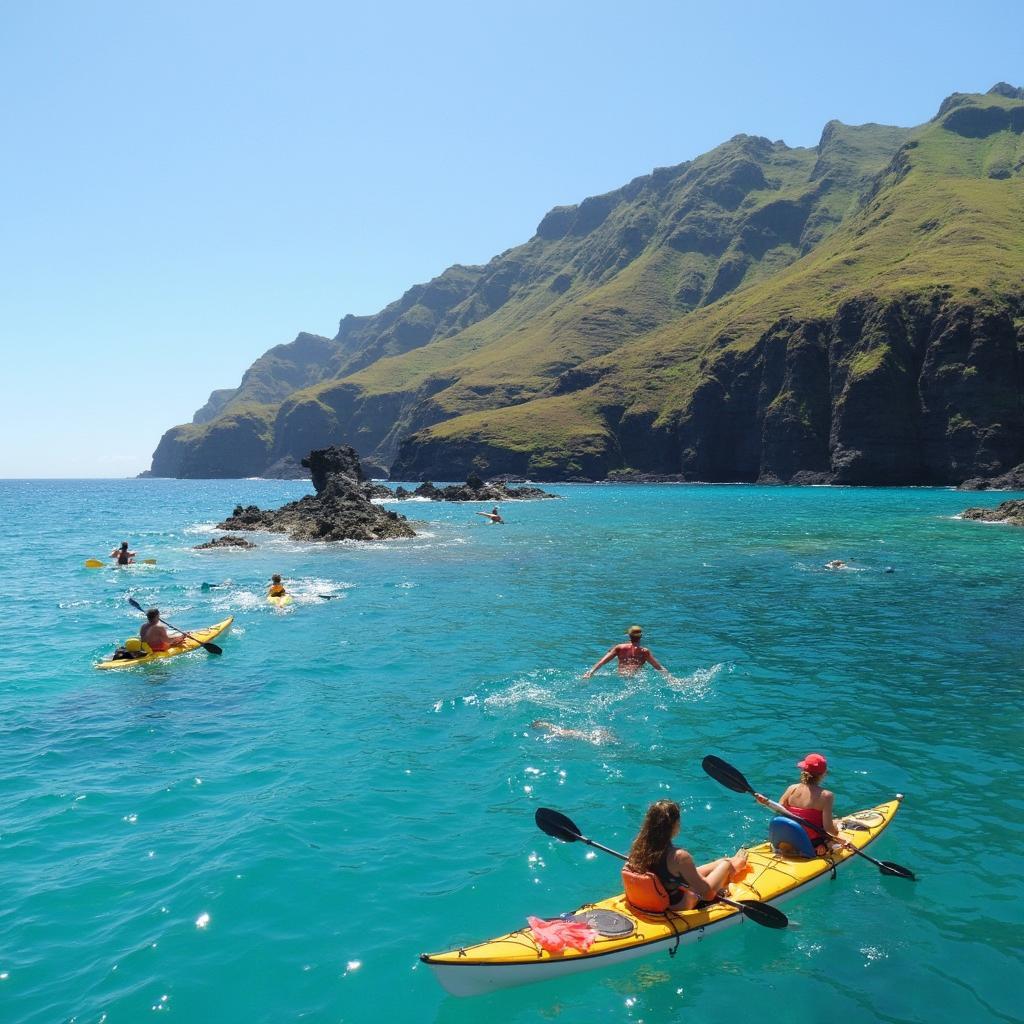 Kayaking to Captain Cook Monument in Kealakekua Bay