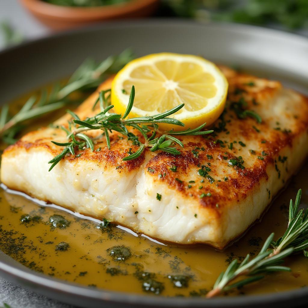 Pan-Seared Cobia with Lemon and Herbs