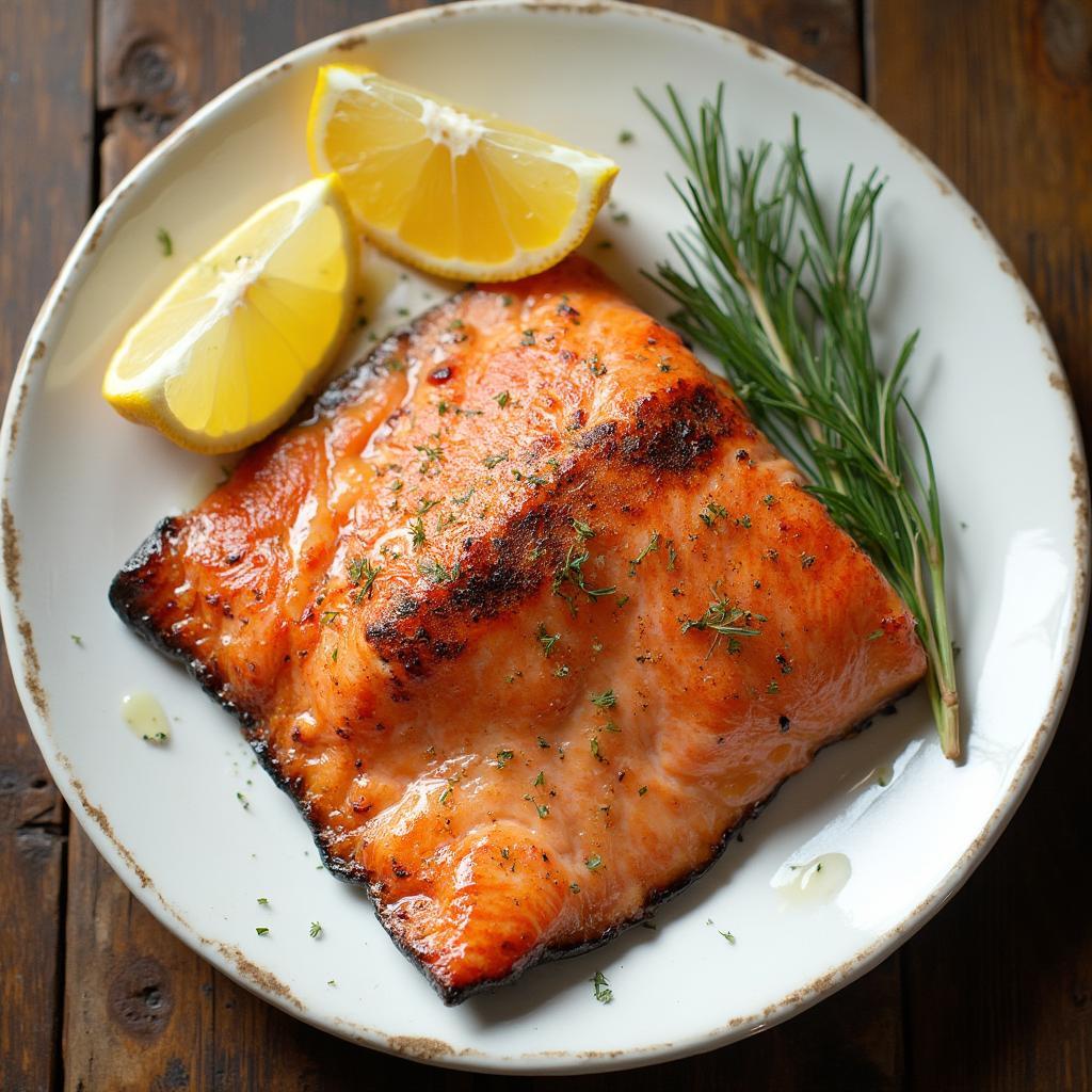 Perfectly Seared King Salmon Fillet