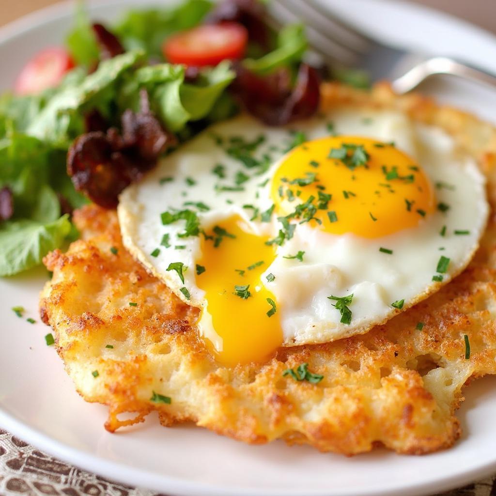 Serving air fryer hash browns with various accompaniments