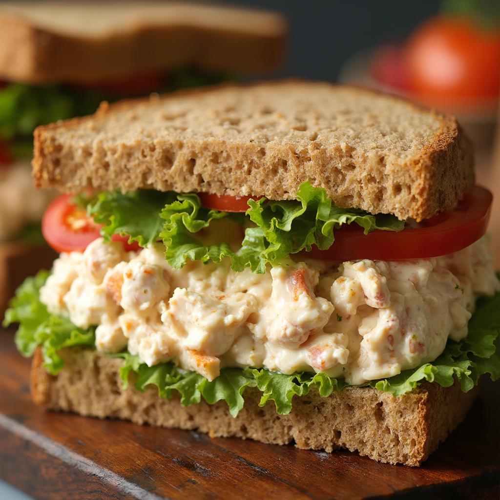 Smoked Turkey Salad Sandwich on Whole Wheat Bread