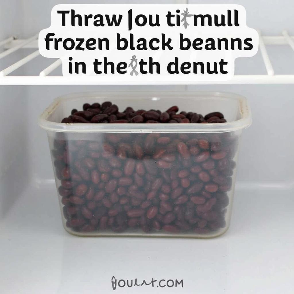 Thawing frozen black beans overnight in the refrigerator for optimal quality