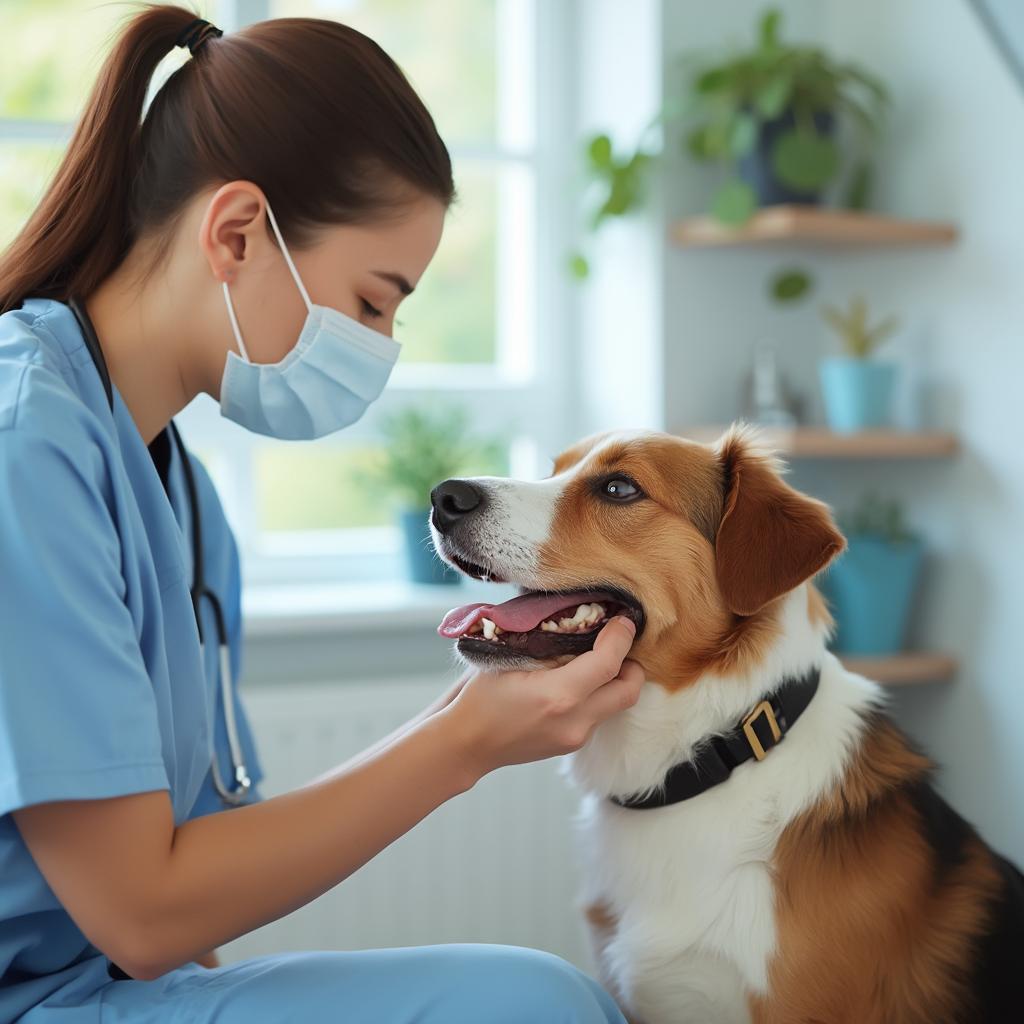 Veterinarian Checking a Dog's Health