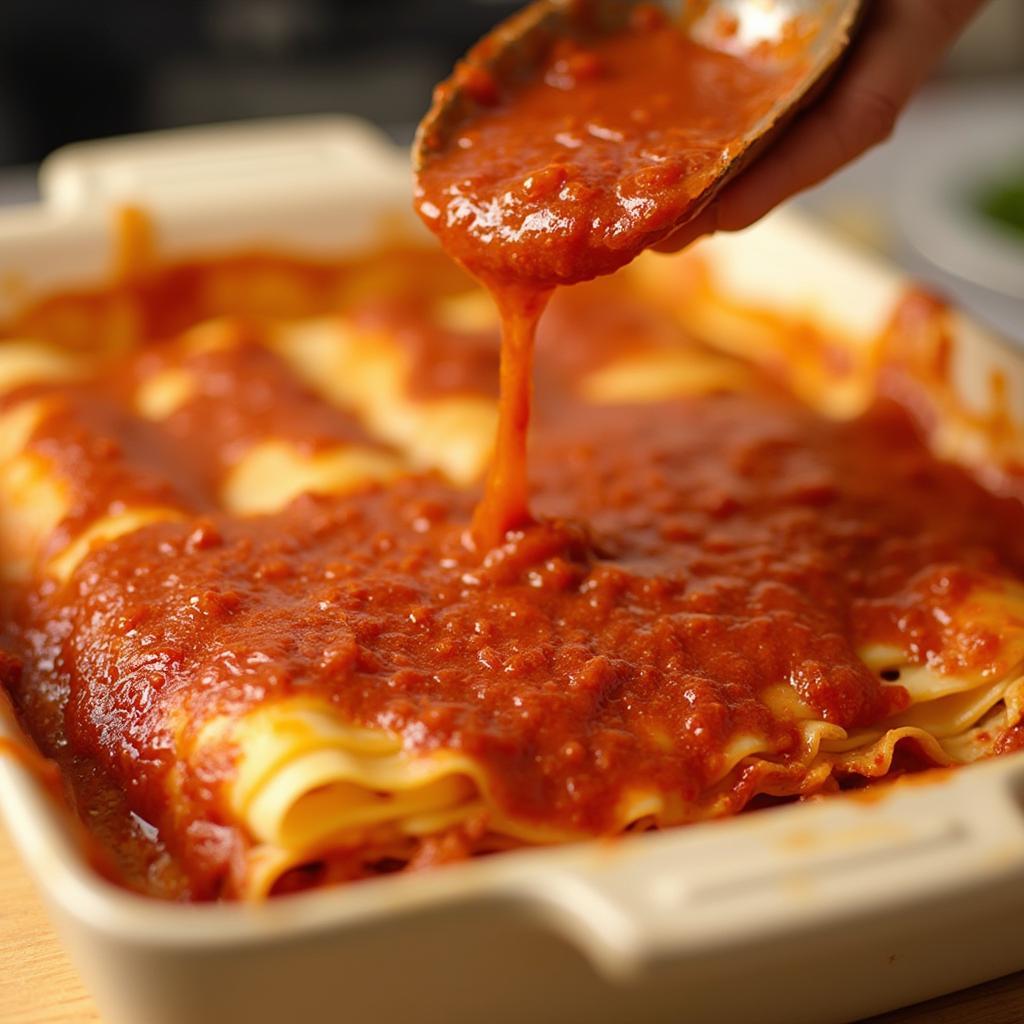 Ensuring proper moisture with sauce for oven-ready lasagna noodles.