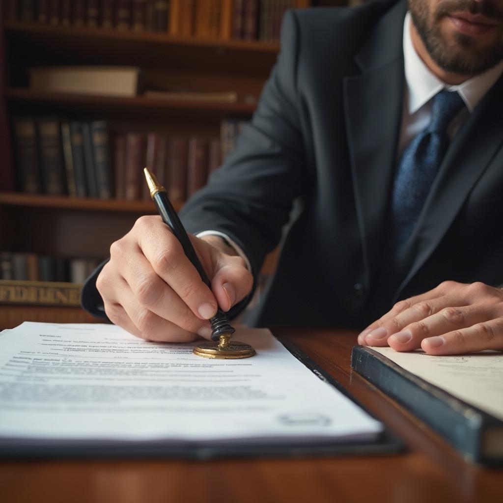 Attorney Notarizing a Document