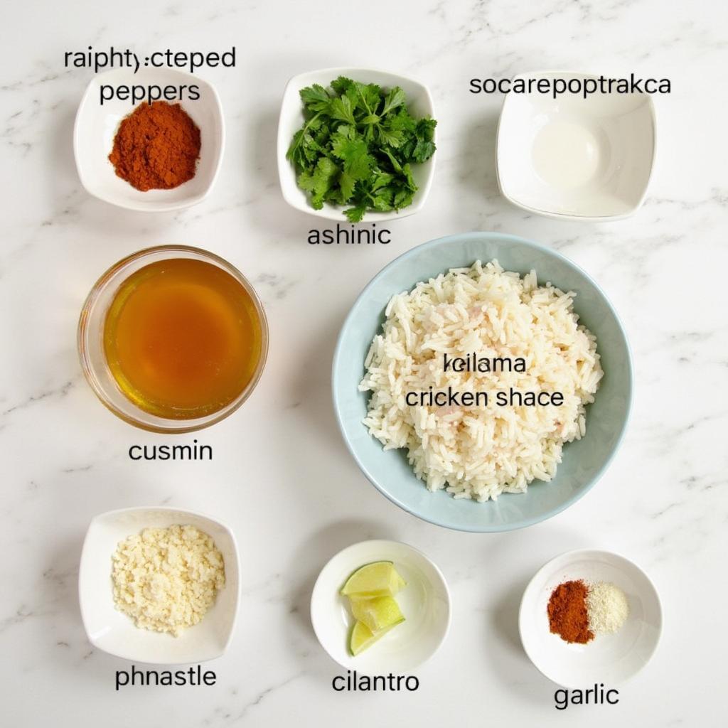 Ingredients for making chipotle rice