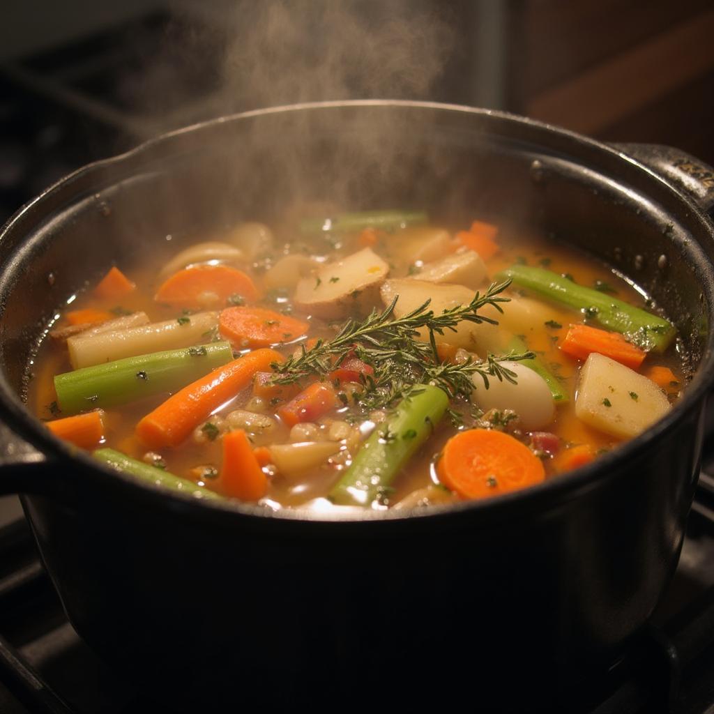 Cooking with Bone Broth and Vegetables