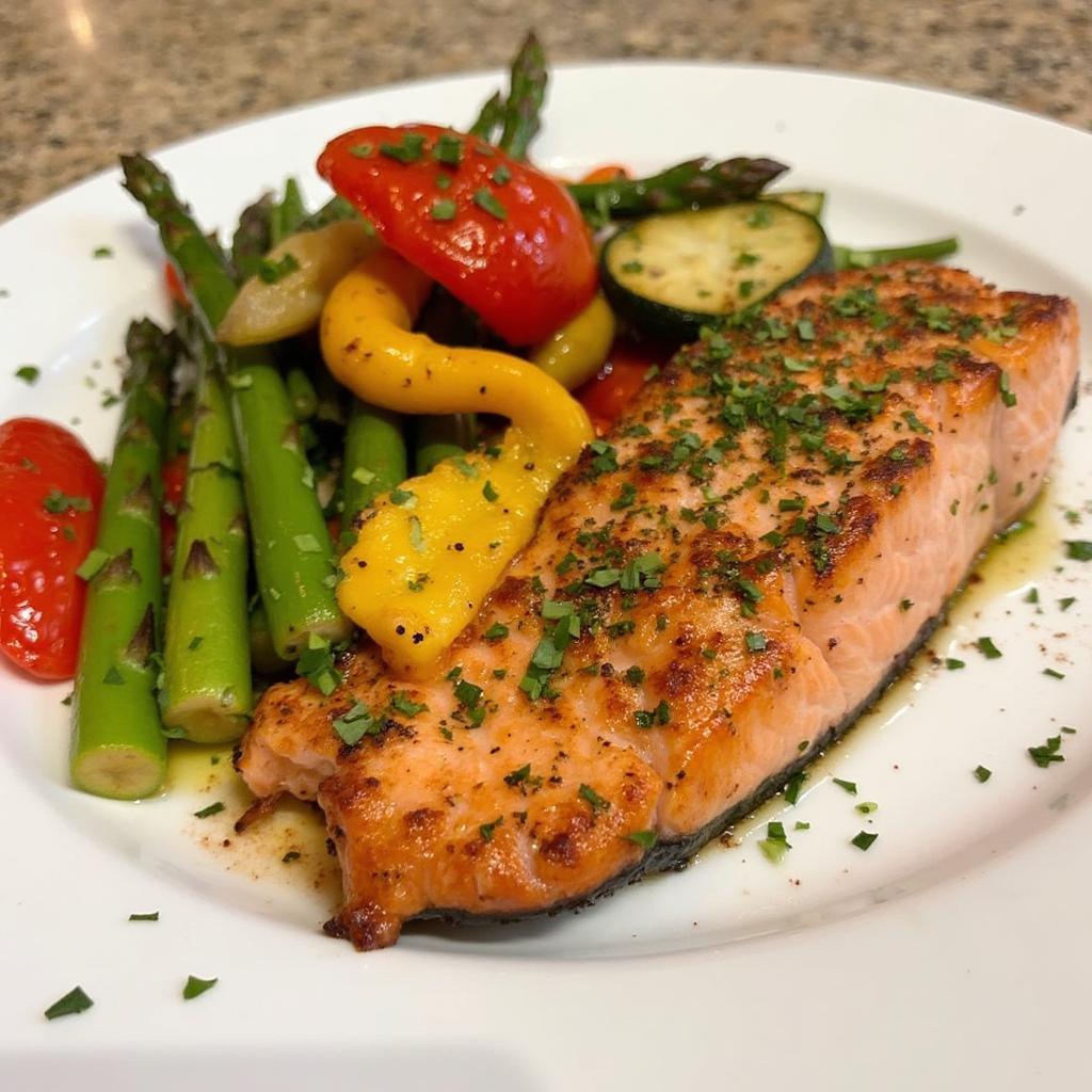 Copper River Salmon with Roasted Vegetables