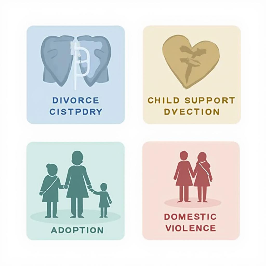 Various Family Law Issues Represented by Icons