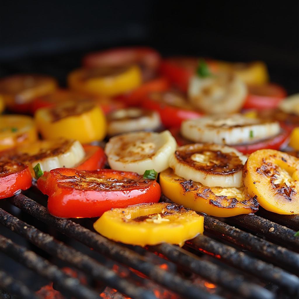 Grilling Peppers and Onions over Direct Heat