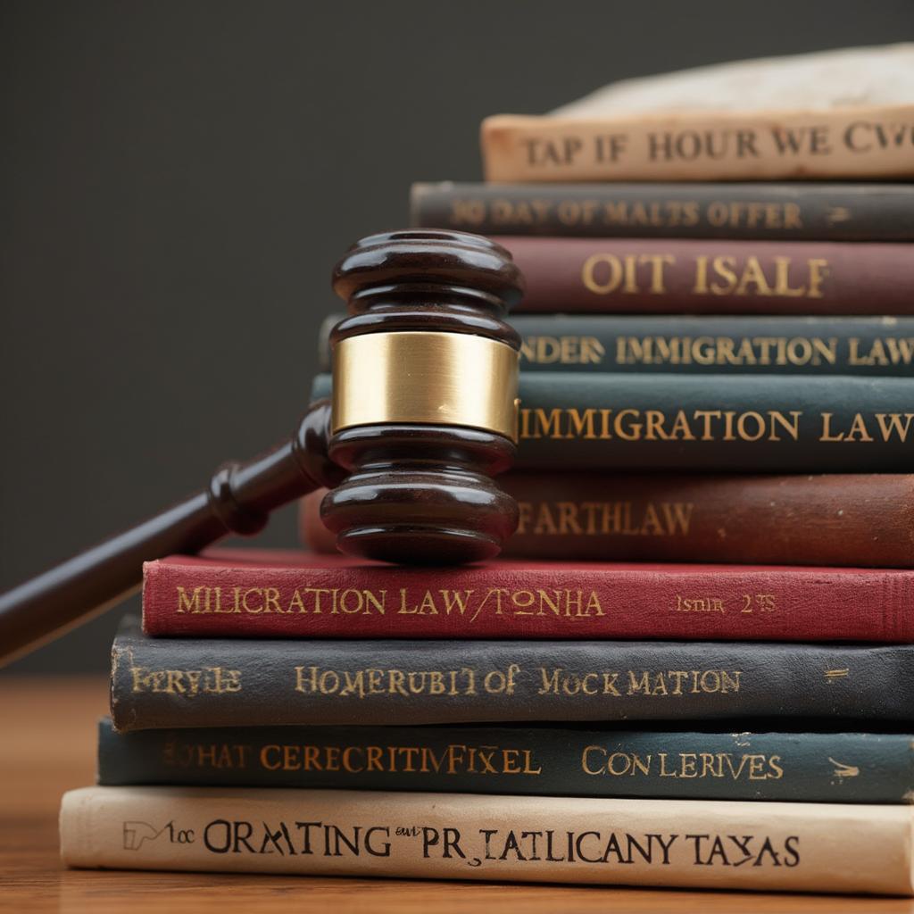 Immigration Law Expertise Symbolized by Books and Gavel