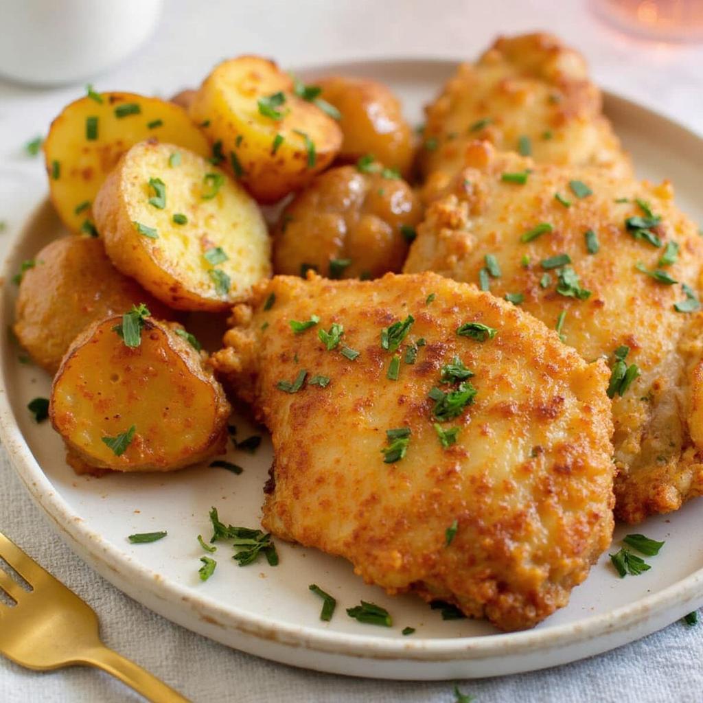 Perfectly Cooked Air Fryer Chicken and Potatoes