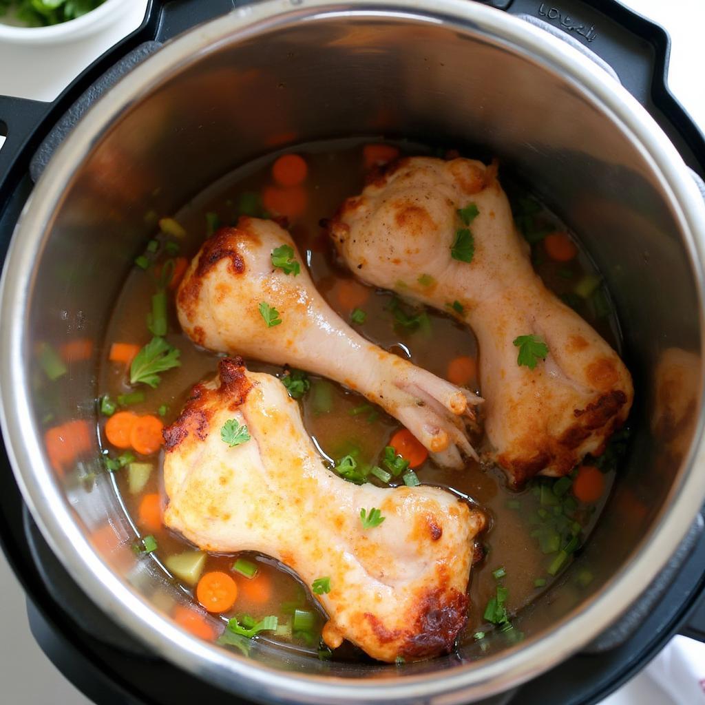 Smoked turkey necks in a pressure cooker