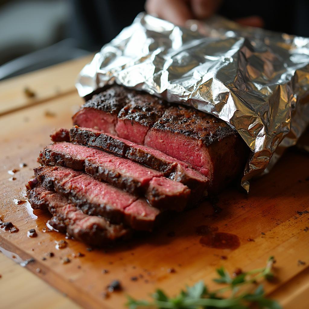 Resting a Dry Aged Steak Before Slicing