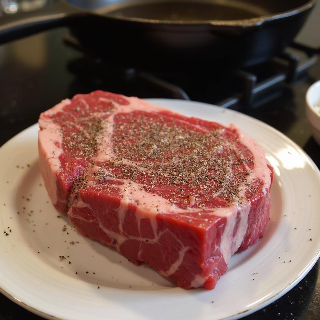 Seasoned Wagyu Ribeye Ready for Cooking